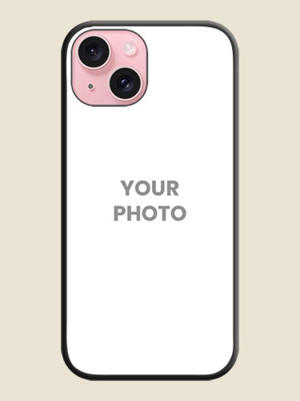 Custom Full Single Pic Upload On Space Black Personalized Soft Matte Phone Covers - iPhone 15 - alternate view