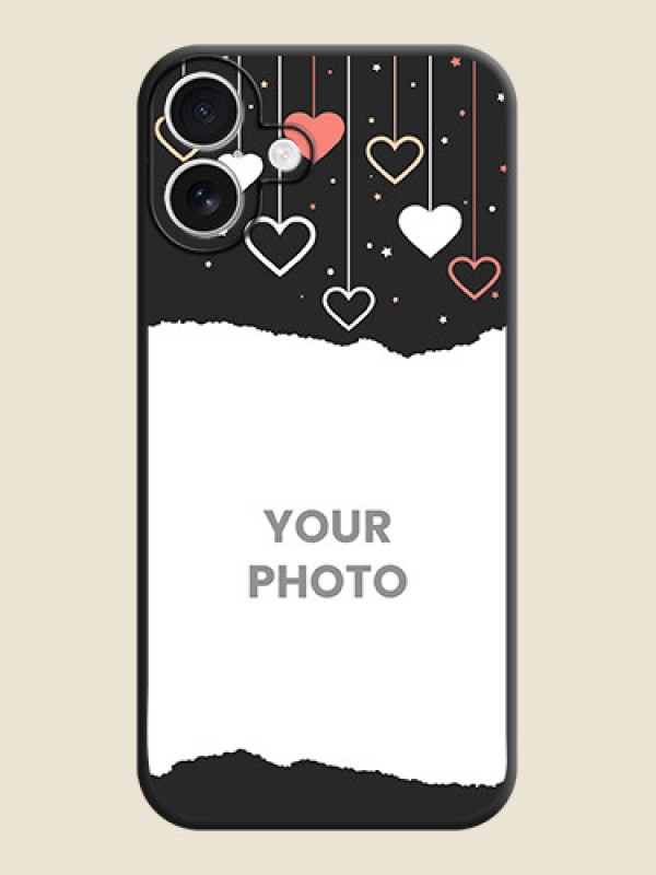 Custom Love Hangings with Splash Wave Picture On Space Black Custom Soft Matte Mobile Back Cover - iPhone 16 Plus - alternate view