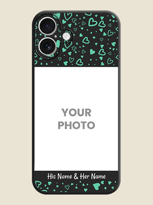 Custom Sea Green Indefinite Love Pattern on Photo On Space Black Custom Soft Matte Mobile Back Cover - iPhone 16 Plus - alternate view