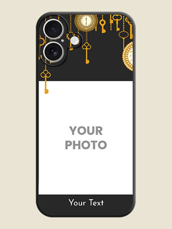 Custom Decorative Design with Text On Space Black Custom Soft Matte Mobile Back Cover - iPhone 16 Plus - alternate view