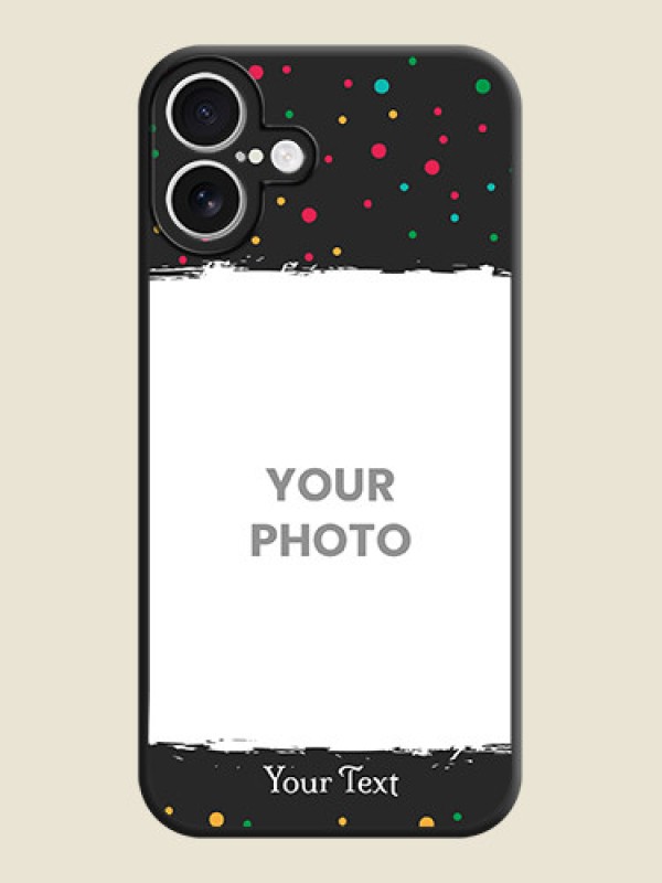 Custom Multicolor Dotted Pattern with Text On Space Black Custom Soft Matte Mobile Back Cover - iPhone 16 Plus - alternate view