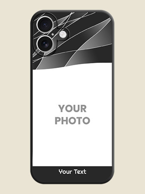 Custom Mixed Wave Lines on Photo On Space Black Custom Soft Matte Mobile Back Cover - iPhone 16 Plus - alternate view