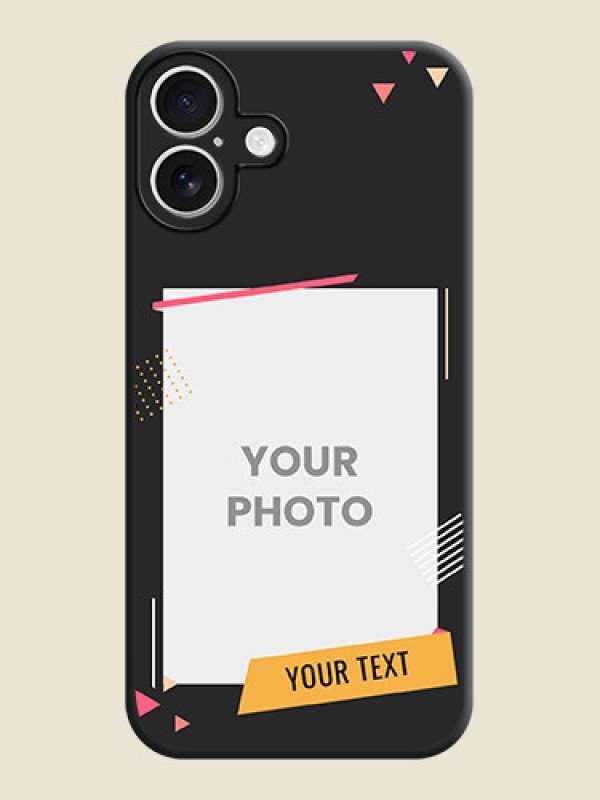 Custom Photo Frame with Triangle Small Dots on Photo On Space Black Custom Soft Matte Mobile Back Cover - iPhone 16 Plus - alternate view