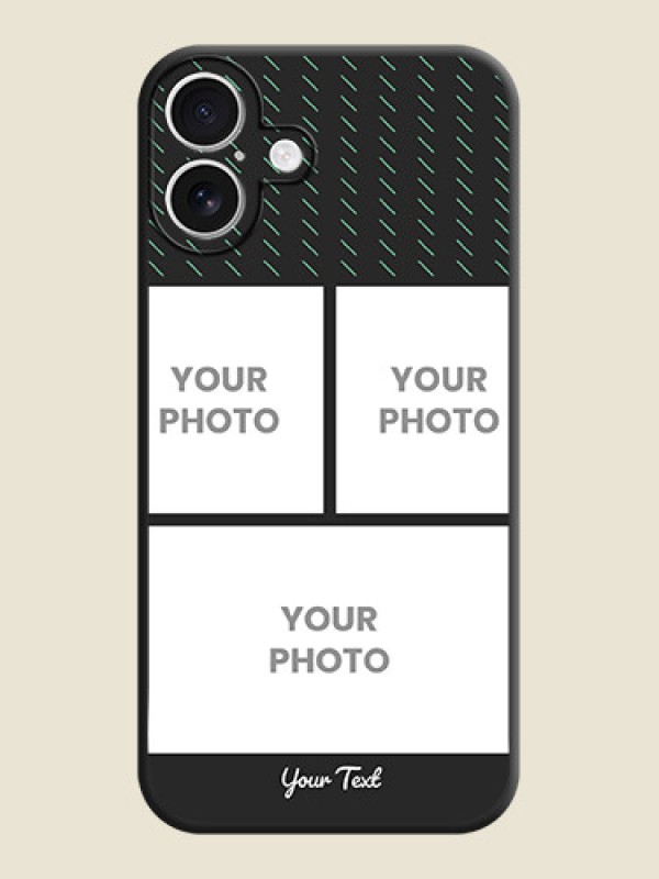 Custom Cross Dotted Pattern with 2 Image Holder On Space Black Custom Soft Matte Mobile Back Cover - iPhone 16 Plus - alternate view