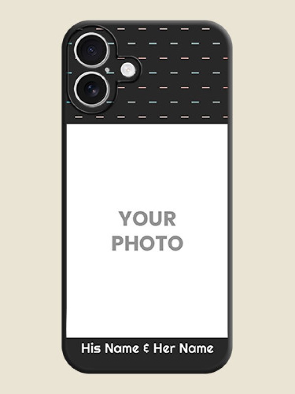 Custom Line Pattern Design with Text On Space Black Custom Soft Matte Mobile Back Cover - iPhone 16 Plus - alternate view
