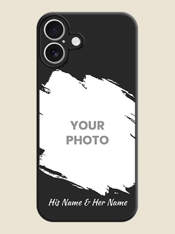 Custom Grunge Brush Strokes on Photo On Space Black Custom Soft Matte Mobile Back Cover - iPhone 16 Plus - alternate view