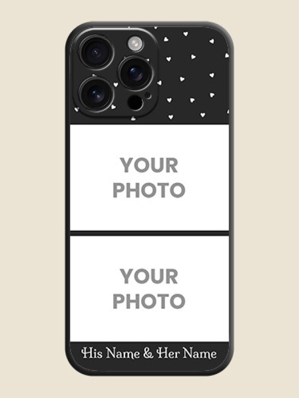 Custom Miniature Love Symbols with Name On Space Black Custom Soft Matte Mobile Back Cover - iPhone 16 Pro Max - alternate view