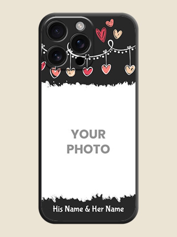 Custom Pink Love Hangings with Name On Space Black Custom Soft Matte Mobile Back Cover - iPhone 16 Pro Max - alternate view