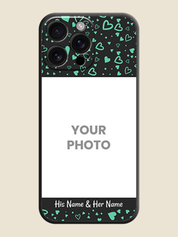 Custom Sea Green Indefinite Love Pattern on Photo On Space Black Custom Soft Matte Mobile Back Cover - iPhone 16 Pro Max - alternate view