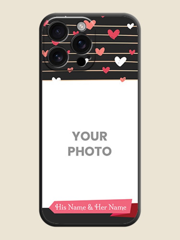 Custom Love Pattern with Name on Pink Ribbon on Photo On Space Black Custom Soft Matte Mobile Back Cover - iPhone 16 Pro Max - alternate view