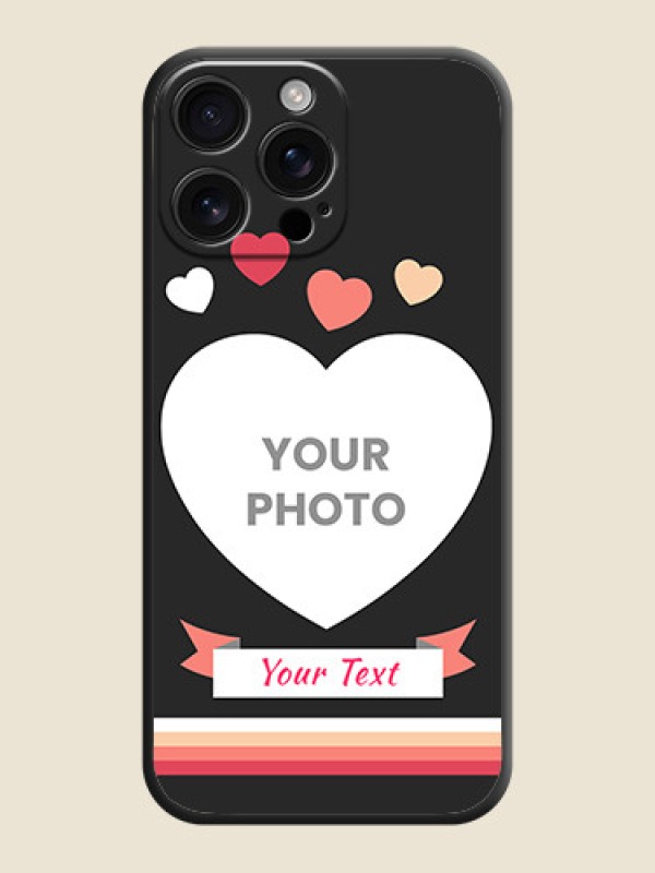 Custom Love Shaped Photo with Colorful Stripes On Space Black Custom Soft Matte Mobile Back Cover - iPhone 16 Pro Max - alternate view