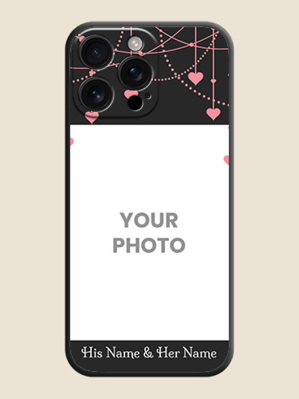 Custom Pink Love Hangings with Text On Space Black Custom Soft Matte Mobile Back Cover - iPhone 16 Pro Max - alternate view