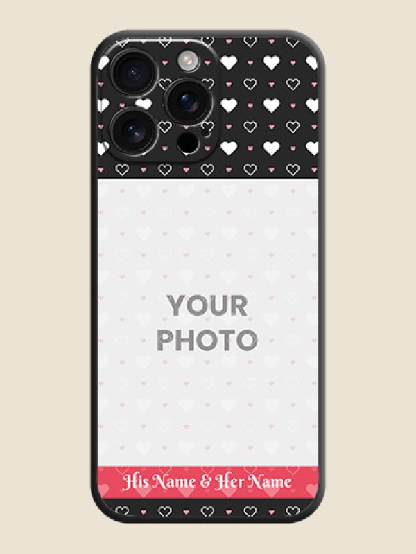 Custom White Color Love Symbols with Text Design on Photo On Space Black Custom Soft Matte Mobile Back Cover - iPhone 16 Pro Max - alternate view