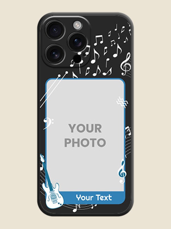 Custom Musical Theme Design with Text on Photo On Space Black Custom Soft Matte Mobile Back Cover - iPhone 16 Pro Max - alternate view