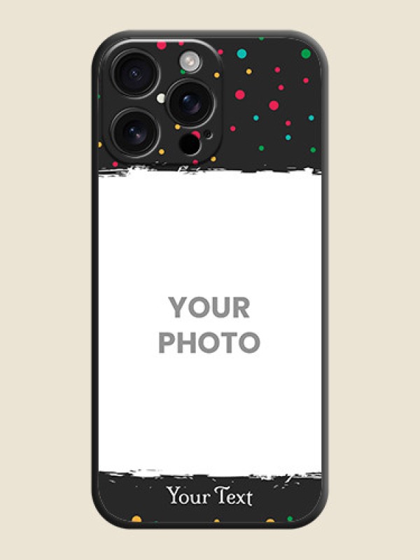 Custom Multicolor Dotted Pattern with Text On Space Black Custom Soft Matte Mobile Back Cover - iPhone 16 Pro Max - alternate view