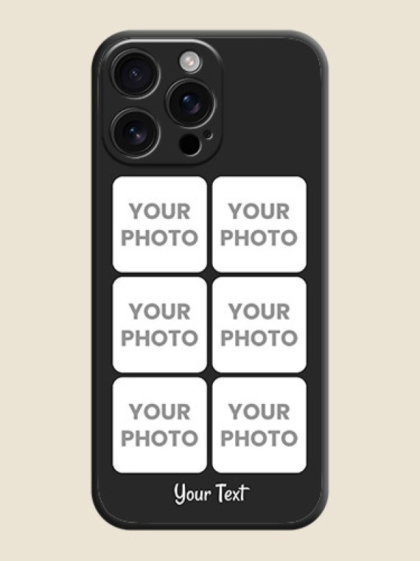 Custom Floral Art with 6 Image Holder on Photo On Space Black Custom Soft Matte Mobile Back Cover - iPhone 16 Pro Max - alternate view
