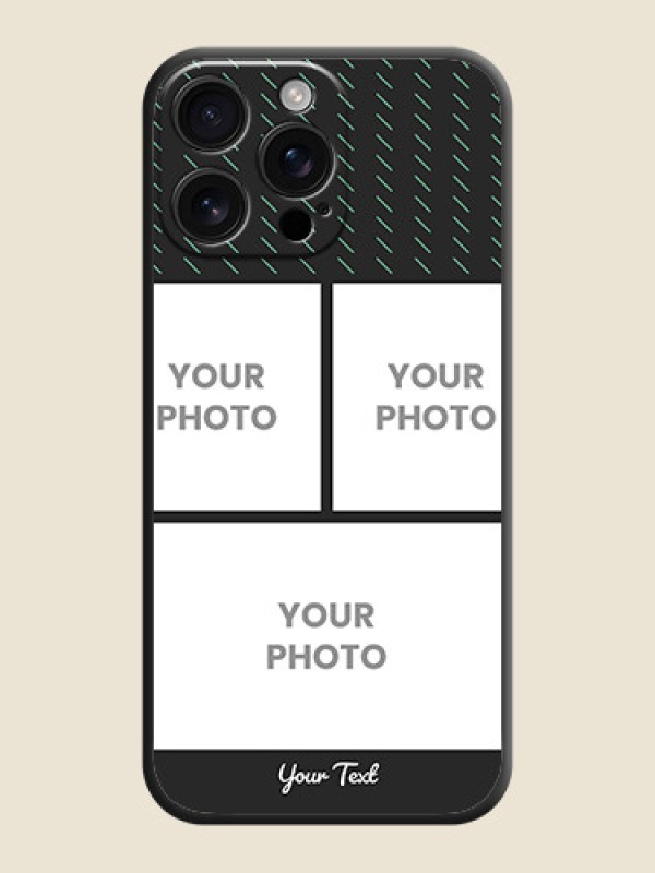 Custom Cross Dotted Pattern with 2 Image Holder On Space Black Custom Soft Matte Mobile Back Cover - iPhone 16 Pro Max - alternate view