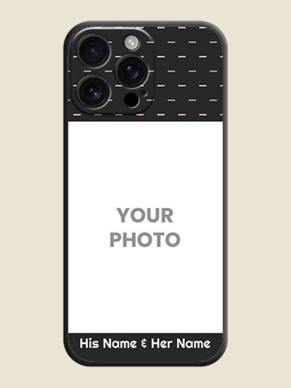 Custom Line Pattern Design with Text On Space Black Custom Soft Matte Mobile Back Cover - iPhone 16 Pro Max - alternate view