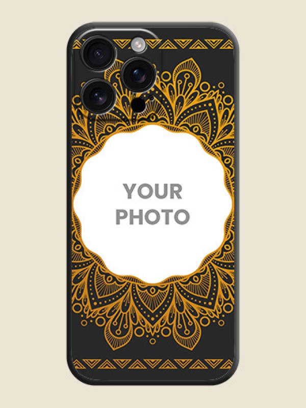 Custom Round Image with Floral Design On Space Black Custom Soft Matte Mobile Back Cover - iPhone 16 Pro Max - alternate view
