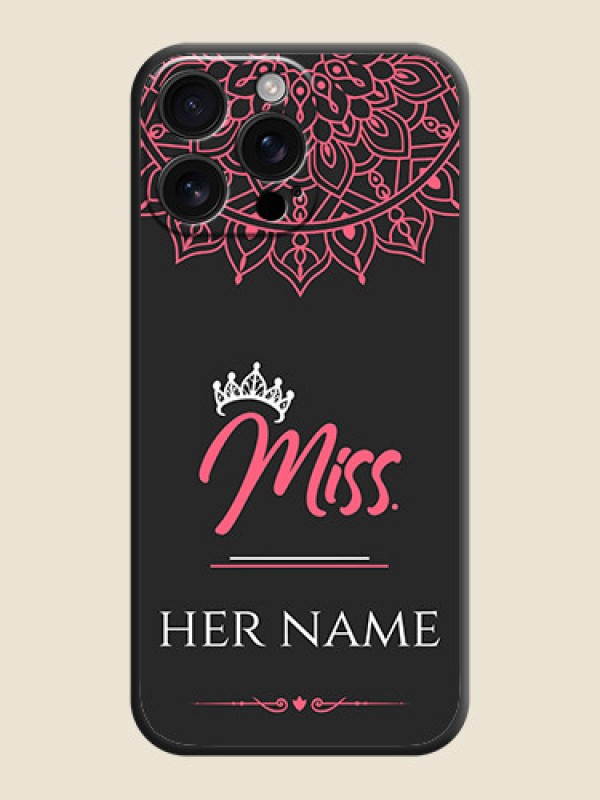 Custom Mrs Name with Floral Design On Space Black Custom Soft Matte Mobile Back Cover - iPhone 16 Pro Max - alternate view