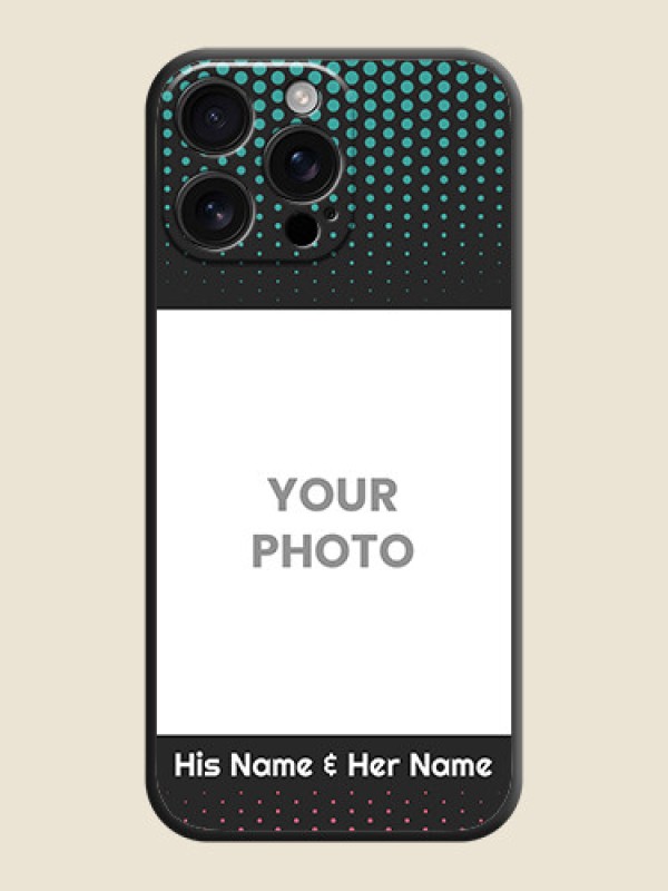 Custom Faded Dots with Grunge Photo Frame and Text On Space Black Custom Soft Matte Mobile Back Cover - iPhone 16 Pro Max - alternate view