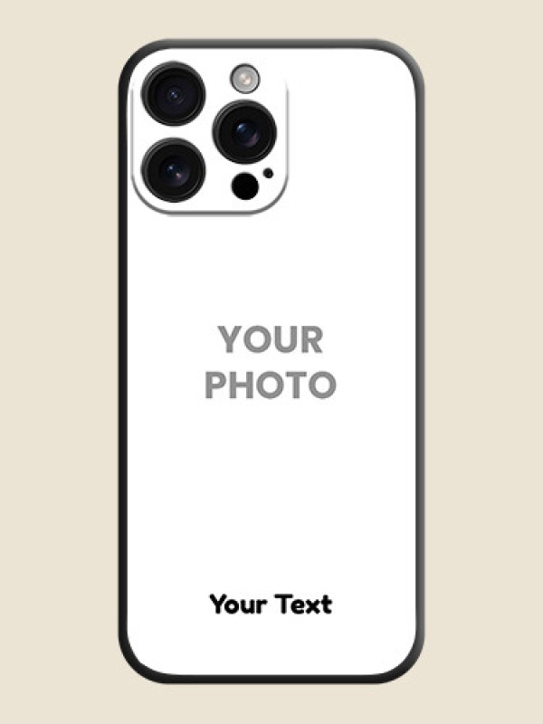 Custom Full Single Pic Upload With Text On Space Black Custom Soft Matte Mobile Back Cover - iPhone 16 Pro Max - alternate view
