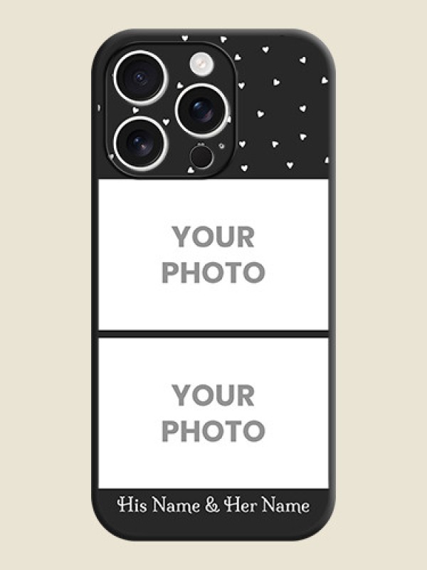 Custom Miniature Love Symbols with Name On Space Black Custom Soft Matte Mobile Back Cover - iPhone 16 Pro - alternate view