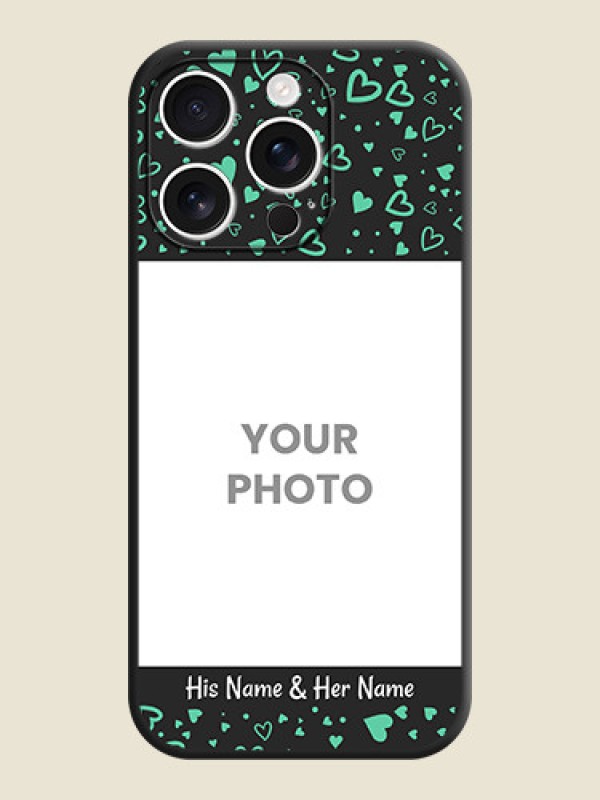 Custom Sea Green Indefinite Love Pattern on Photo On Space Black Custom Soft Matte Mobile Back Cover - iPhone 16 Pro - alternate view