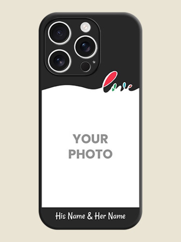 Custom Fall in Love Pattern with Picture on Photo On Space Black Custom Soft Matte Mobile Back Cover - iPhone 16 Pro - alternate view