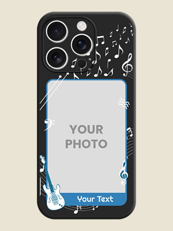 Custom Musical Theme Design with Text on Photo On Space Black Custom Soft Matte Mobile Back Cover - iPhone 16 Pro - alternate view