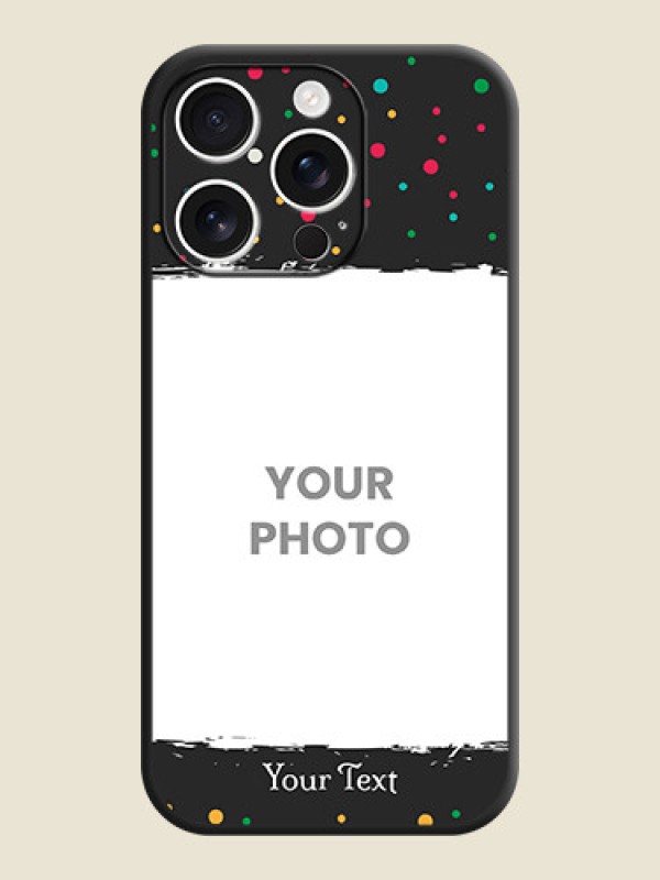 Custom Multicolor Dotted Pattern with Text On Space Black Custom Soft Matte Mobile Back Cover - iPhone 16 Pro - alternate view