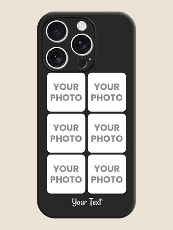 Custom Floral Art with 6 Image Holder on Photo On Space Black Custom Soft Matte Mobile Back Cover - iPhone 16 Pro - alternate view