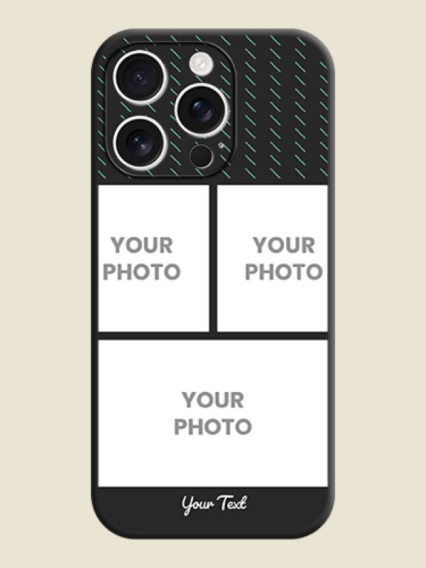 Custom Cross Dotted Pattern with 2 Image Holder On Space Black Custom Soft Matte Mobile Back Cover - iPhone 16 Pro - alternate view