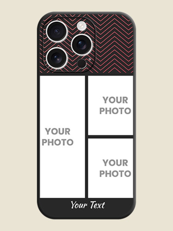 Custom Wave Pattern with 3 Image Holder On Space Black Custom Soft Matte Mobile Back Cover - iPhone 16 Pro - alternate view