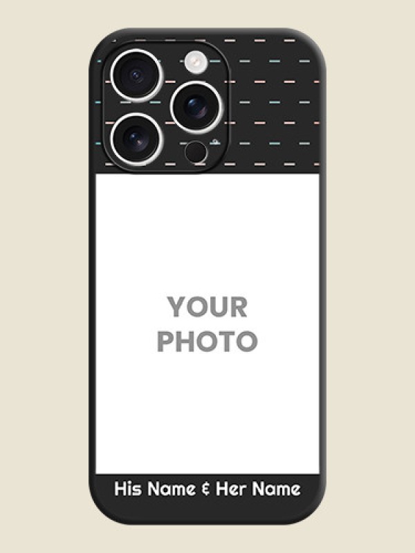 Custom Line Pattern Design with Text On Space Black Custom Soft Matte Mobile Back Cover - iPhone 16 Pro - alternate view