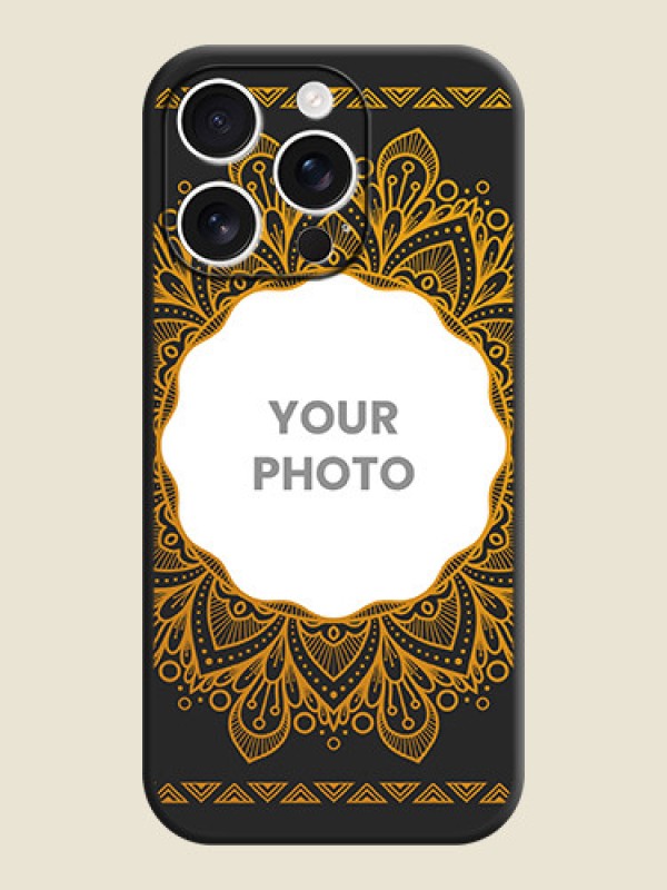 Custom Round Image with Floral Design On Space Black Custom Soft Matte Mobile Back Cover - iPhone 16 Pro - alternate view