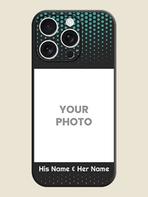 Custom Faded Dots with Grunge Photo Frame and Text On Space Black Custom Soft Matte Mobile Back Cover - iPhone 16 Pro - alternate view