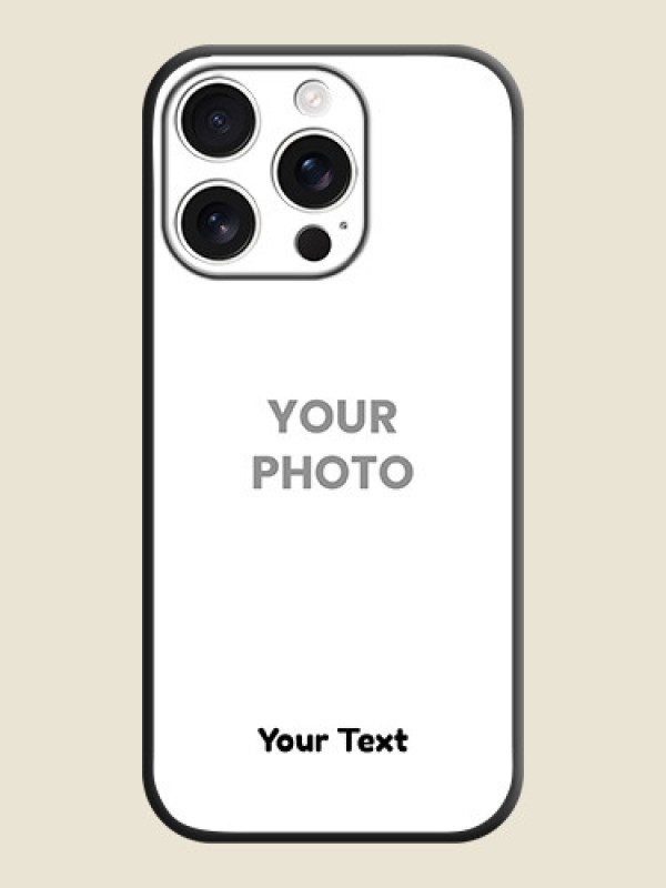 Custom Full Single Pic Upload With Text On Space Black Custom Soft Matte Mobile Back Cover - iPhone 16 Pro - alternate view