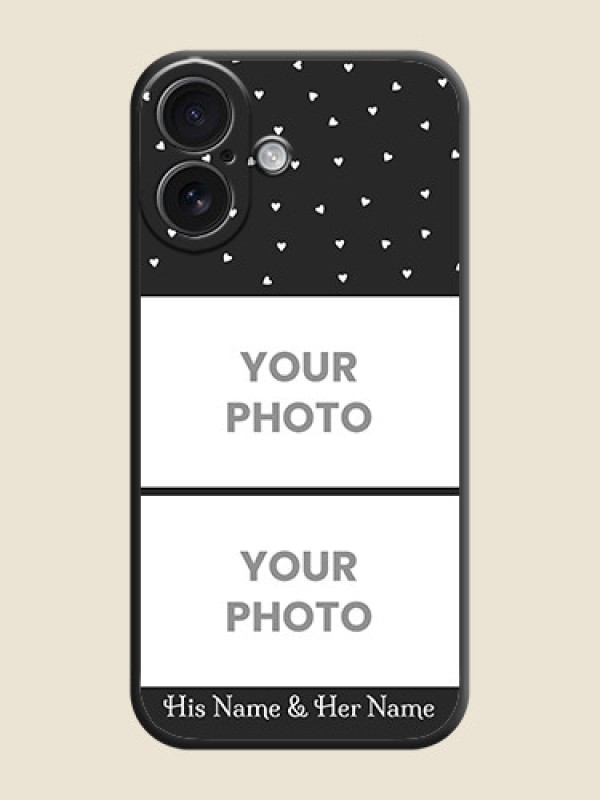 Custom Miniature Love Symbols with Name On Space Black Custom Soft Matte Mobile Back Cover - iPhone 16 - alternate view