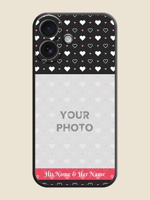 Custom White Color Love Symbols with Text Design on Photo On Space Black Custom Soft Matte Mobile Back Cover - iPhone 16 - alternate view