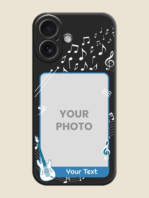 Custom Musical Theme Design with Text on Photo On Space Black Custom Soft Matte Mobile Back Cover - iPhone 16 - alternate view