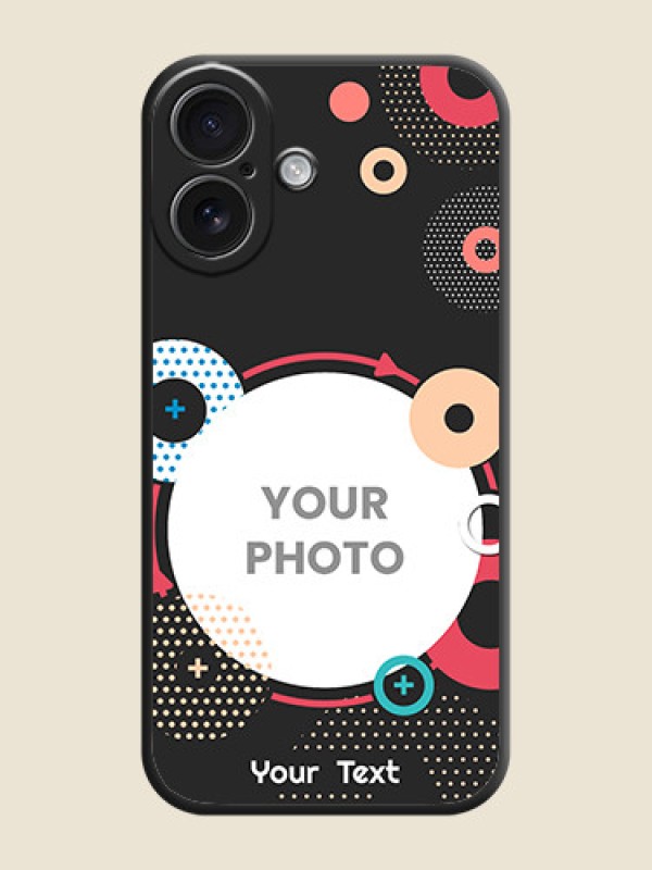 Custom Multicoloured Round Image On Space Black Custom Soft Matte Mobile Back Cover - iPhone 16 - alternate view