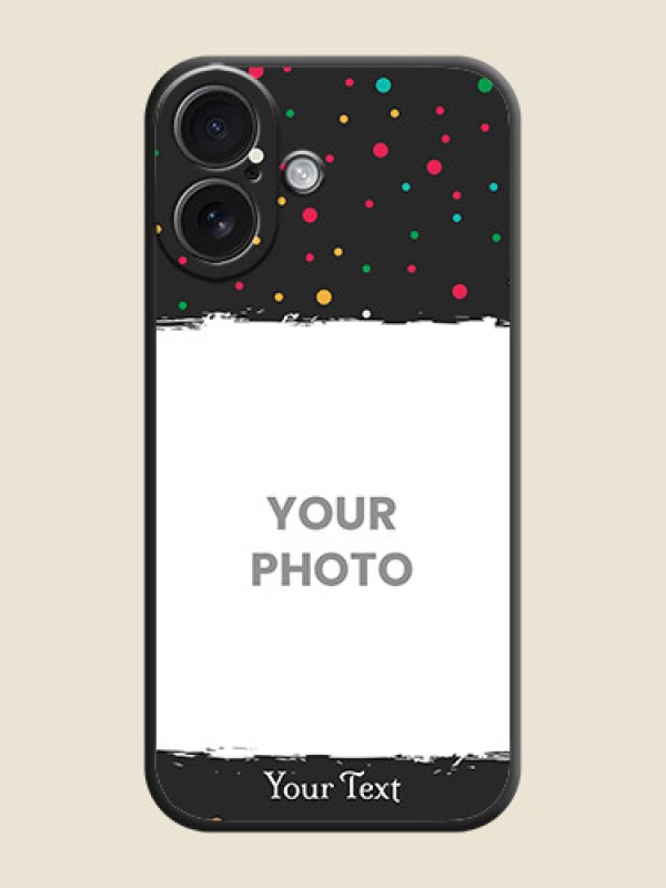 Custom Multicolor Dotted Pattern with Text On Space Black Custom Soft Matte Mobile Back Cover - iPhone 16 - alternate view