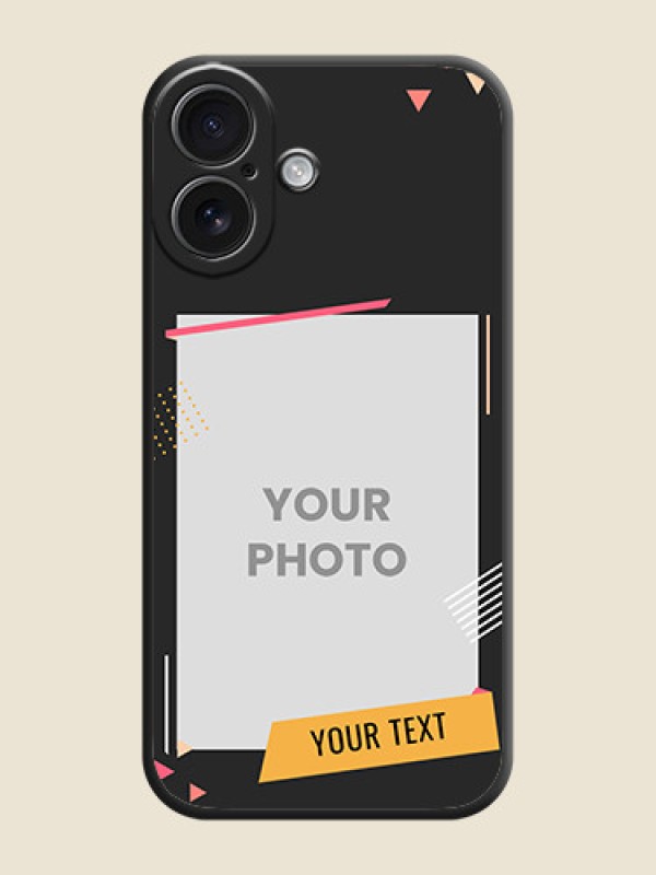 Custom Photo Frame with Triangle Small Dots on Photo On Space Black Custom Soft Matte Mobile Back Cover - iPhone 16 - alternate view