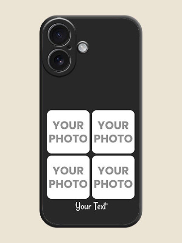 Custom Floral Art with 6 Image Holder on Photo On Space Black Custom Soft Matte Mobile Back Cover - iPhone 16 - alternate view
