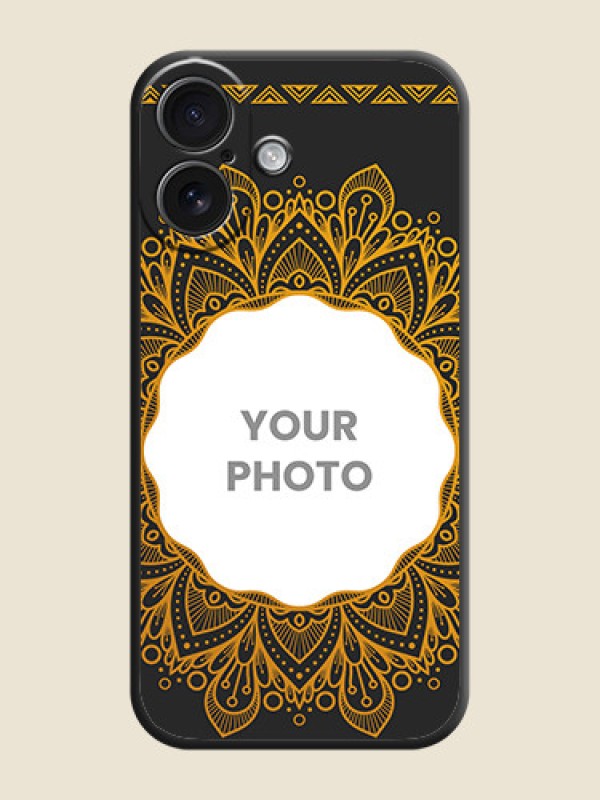 Custom Round Image with Floral Design On Space Black Custom Soft Matte Mobile Back Cover - iPhone 16 - alternate view
