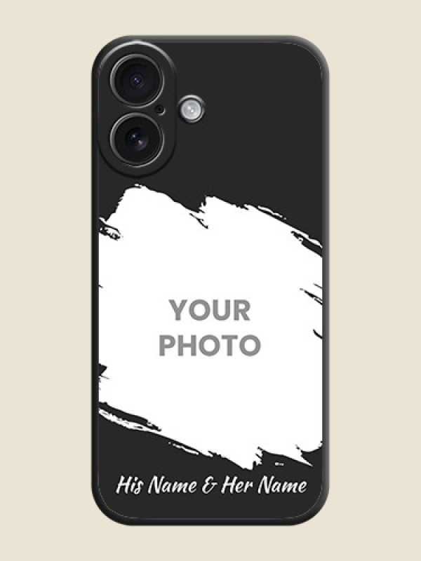Custom Grunge Brush Strokes on Photo On Space Black Custom Soft Matte Mobile Back Cover - iPhone 16 - alternate view