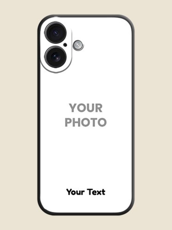 Custom Full Single Pic Upload With Text On Space Black Custom Soft Matte Mobile Back Cover - iPhone 16 - alternate view