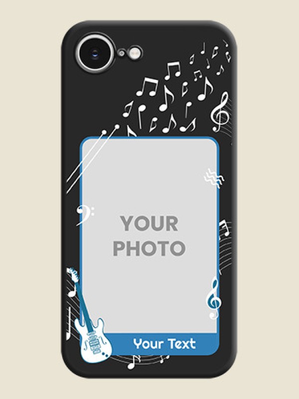 Custom Musical Theme Design with Text on Photo On Space Black Custom Soft Matte Mobile Back Cover - iPhone 16e - alternate view
