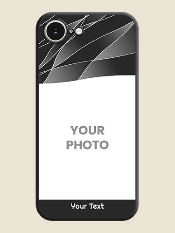 Custom Mixed Wave Lines on Photo On Space Black Custom Soft Matte Mobile Back Cover - iPhone 16e - alternate view